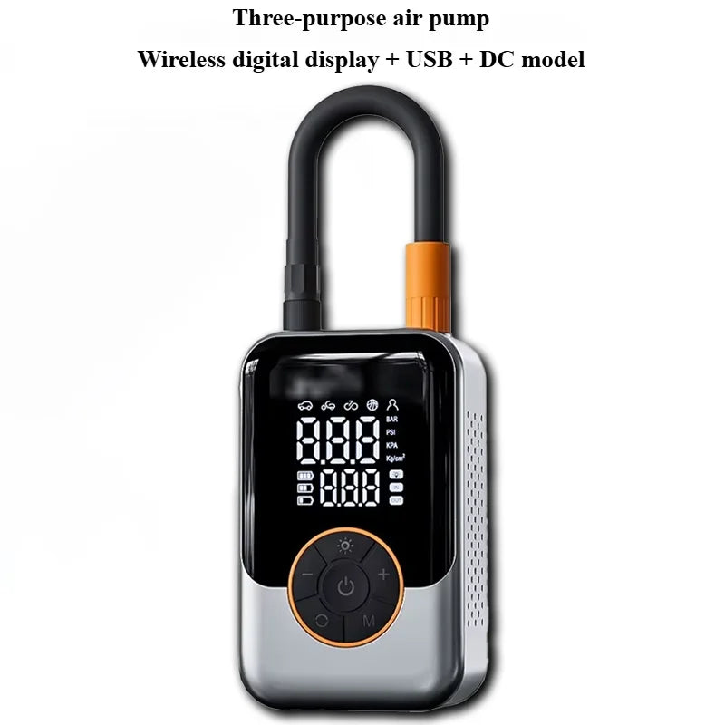 Portable Air Pump Wireless Car Tire Inflator Electric Air Compressor LCD Display Air Injector for Bike Car Motorcycle Tyre Ball