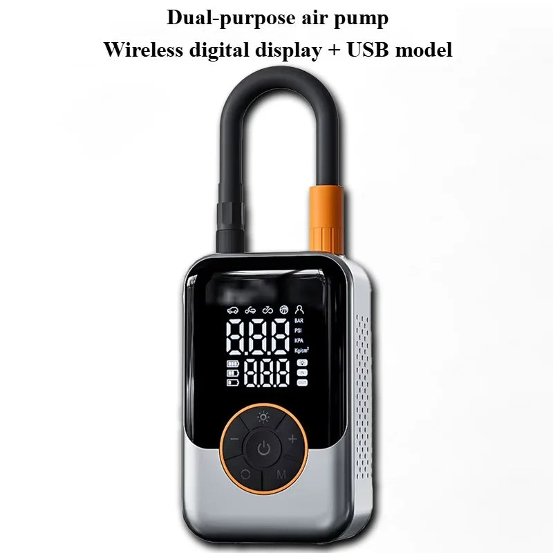 Portable Air Pump Wireless Car Tire Inflator Electric Air Compressor LCD Display Air Injector for Bike Car Motorcycle Tyre Ball